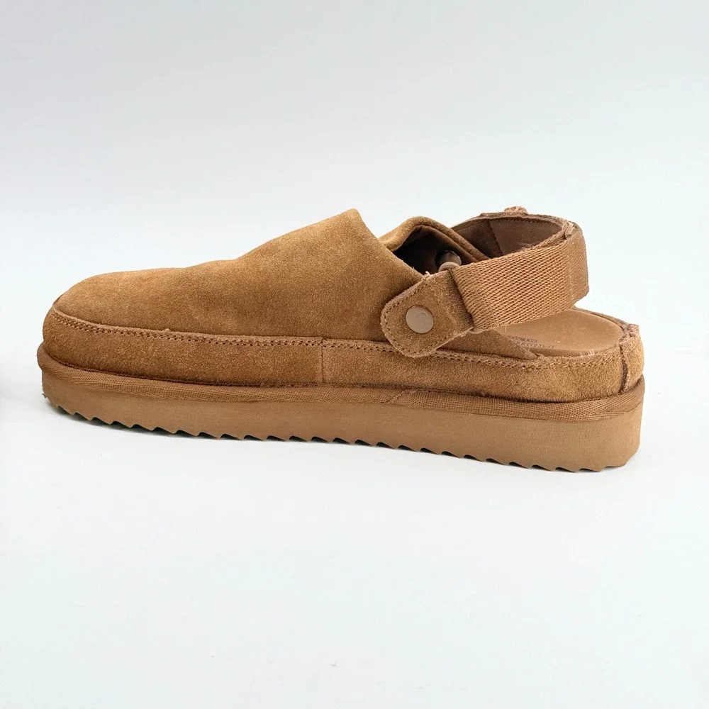 Project Cloud Goldstar 504 Suede Slingback Clog Platform Sandal Tan Womens 6